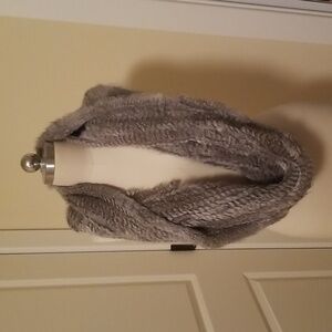 Luxe 525 America 100% Real Natural Rabbit Fur Infinity Scarf